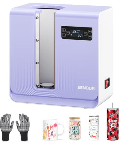EENOUR Fully Auto Tumbler Heat Press Machine, Auto Rotate Tumbler Press, Pressure Setting Mug Heat Press for Seamless Print, Even Heating Cup Press, for 2.55-3.74 Sublimation Tumblers, Mugs, Glasses