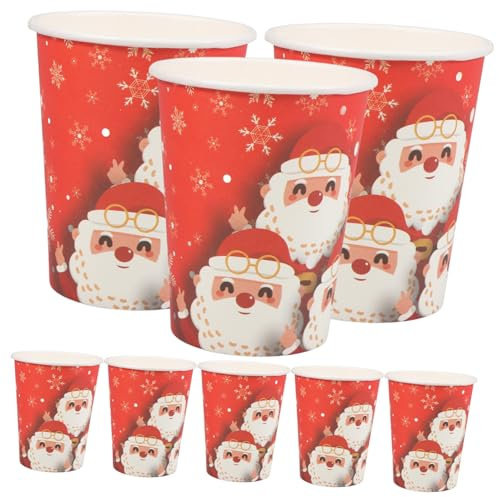 UTHCLO 16pezzi Tazze Di Carta Festive Per Feste Natalizie Bicchieri Usa e Getta Per Bevande Calde e Fredde Design Per Celebrazioni Invernali e Feste Di Natale