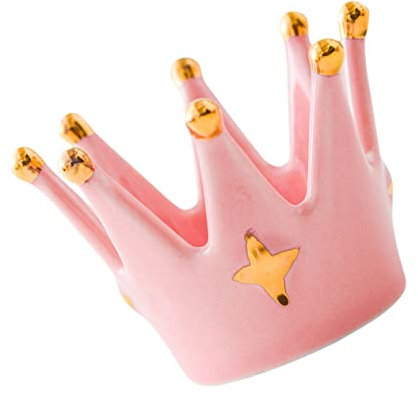 Cabilock Keramik Kronenkerzenständer Keramikhandwerk Schmucktablett Schmuckablage Vielseitig Als Kerzenhalter Und Schreibtischdekoration Rosa