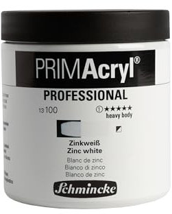 Schmincke PRIMAcryl® Peinture acrylique brillante de qualité professionnelle Blanc zinc 237 ml Pot 13 100 053