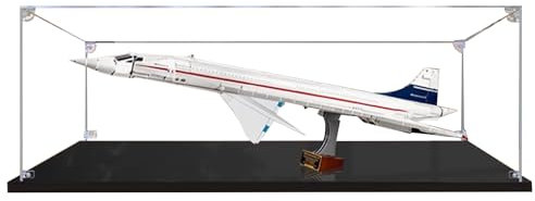 Acryl-Vitrine für Lego 10318 Concorde Flugzeug-Bauset, klare Vitrine, staubdichte Vitrine, kompatibel mit Lego 10318 (nur Vitrine) (transparent)