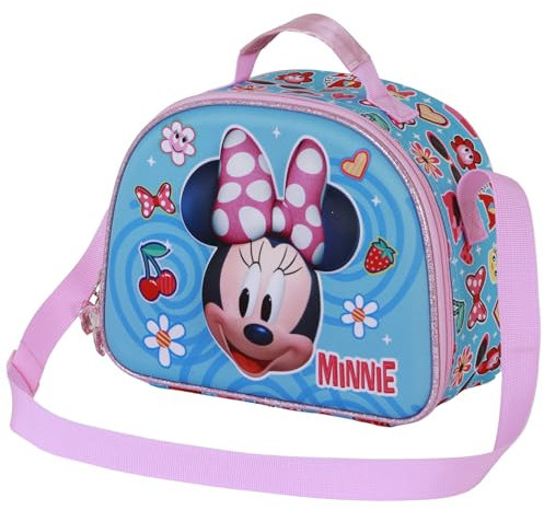 Disney Minnie Mouse Happiness-Bolsa Portamerienda 3D, Azul, 26 x 20 cm