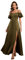 Ever-Pretty Robe Demoiselle d'honneur Satin Épaules Nues Volants Coupe Élégante Fente Vert Olive 42
