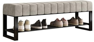 Bettbank Schuhbank Organisation Lagerbänke Stoff Polsterbare Schuhablage Einstiegsbank für Schlafzimmer Wohnzimmer Eingangsbereich Flureingang 136 kg (grün 60 cm)