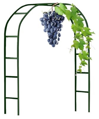 Schwer Rosenbogen Verzinkt Gartenbogen Pergola aus Metall Stabil Hochzeitsbogen Rankgitter, Torbogen Rankhilfe für Kletterpflanzen 120cm 140cm 180cm 200cm 240cm 280cm(Green,W1.2 x H2.20m)