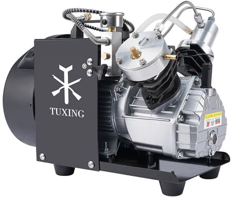 TUXING Scuba Tank Compressor, 4500psi PCP Air Compressor, High Pressure Air Compressor, Double Cylinder PCP Diving Pump for Paintball Scuba Tank 220V (TXEDM041)