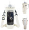 Water Bottle Carrier Bag for Stanley 40 oz Tumbler with Phone Pocket Adjustable Shoulder Strap, Water Bottle Holder Stanley Cup Accessories (White)