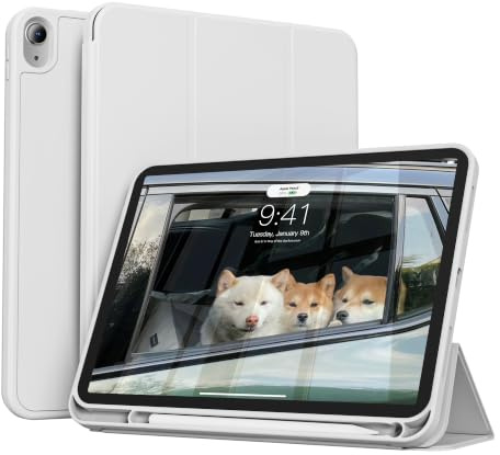 ZOPSGYU Hülle für iPad Air M4/M3/M2, Air 5./4. Generation, Grau | für iPad Air 11/10,9 Zoll (2026/2025/2024/2022/2020) mit Stifthalter, Dünne Tablet mit Weicher TPU Rückseite, Auto Sleep/Wake