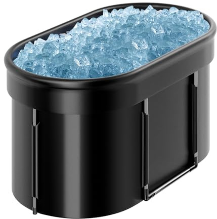 kamulouk 120 cm Badewanne für Eisbad, Faltbare Badewanne Erwaschsen mit Deckel, Eistonne für Outdoor und Innenräume Erholung Schwarz