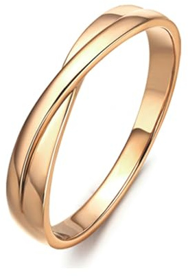 Stfery Ring 18K Gelbgold Au750 Damen, Verlobung Ringe, Ringe Echtschmuck, Gr.65 (20.7)