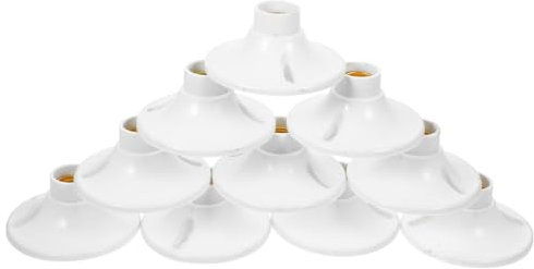 VICASKY 10Pièces Douille de Lampe Bakélite Résistante Au Feu Support de Plafonnier Stable avec Design à Vis Base Plat pour Décoration Intérieure et