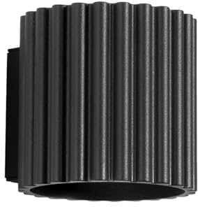 SOLLUX lighting Wandleuchte Innen - Wandlampe Aluminium - 1 Flammig - LED Lampe Glühbirne - Schwarz Aura