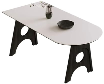 Schreibtisch Couchtisch Nordic Retro Rock Platte Halbinsel Esstisch Home Oval Weiß Teetisch