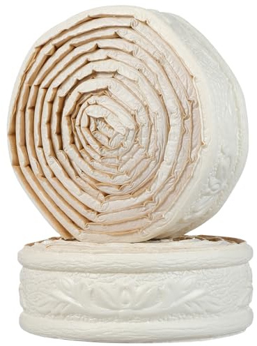 NUOBESTY Lot de 2 rouleaux de garniture de plinthe - 225,9 x 3,5 x 3,4 cm - Bande adhésive flexible - Bordure murale en mousse pour plafond, miroir, décoration de maison, hôtel