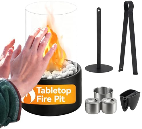 Tisch Kamin - Stilvolle Für Innenräume Aus Metall, Geruchsarm Wiederverwendbar | Dekorativer Mini Ofen Für Wohnung, Terrasse, Büro, Nachttisch, Partys, Winterabende Entspa