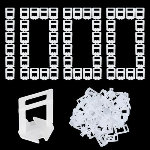 TUAKIMCE 1000Pcs Tile Leveling System 3mm,Tile Spacer Clips for Floor Wall, Tile Installation Tool for Professional Ceramic Tile and Stone Installation, Spacers Only