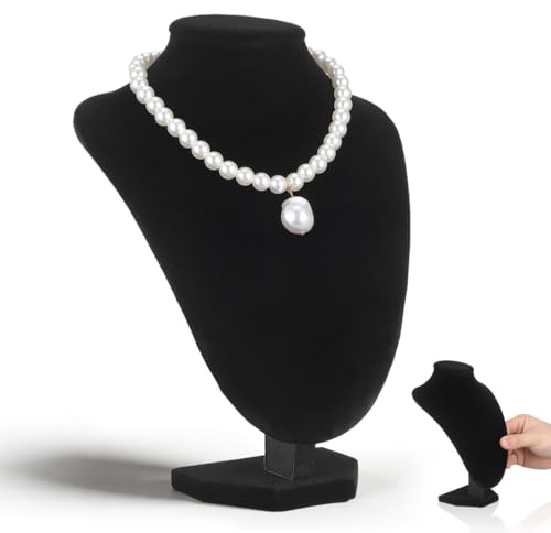 MAGICLULU Présentoir À Collier Buste Mannequin Plastique | Plastique Et Polaire Glaciaire, 20.50X15.50X7.50 cm, Exposition Et Rangement