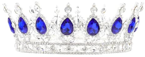 RUNROTOO Elegante Brauttiara aus Legierung als Abschluss Geschenk Handgefertigte Kronendekoration mit Barock Wassertröpfchen Strass Accessoire für Halloween und Maternity Shoots