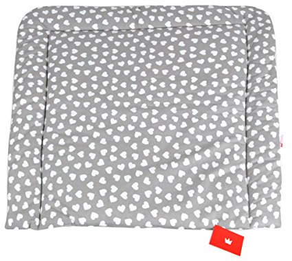 BABYLUX Wickeltischauflage Wickelauflage Baby Wickeltisch 50x70 70x70 80x70 (80 x 70 cm, 95 - Herzen Grau)