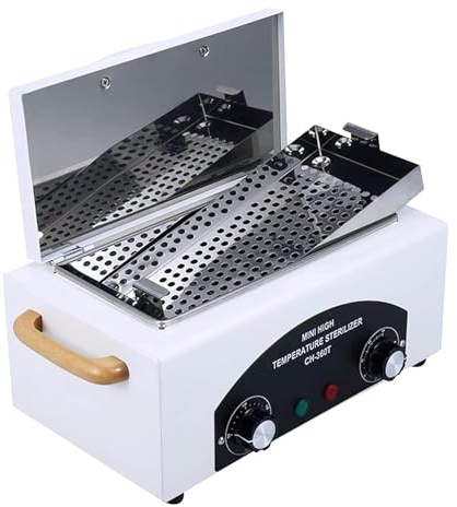 Nagel Werkzeug Sterilisator, Heißluftsterilisator Desinfektion, 300W 1.5L 200℃ Trockene Sterilisator Hochtemperatur mit Timer und eine Kontrollleuchte für Friseursalon