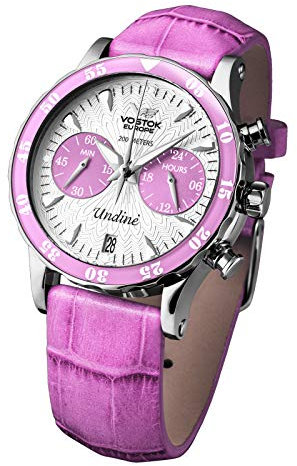 Vostok Europe Damen-Chronograph mit 3 Armbändern VK64-515A525