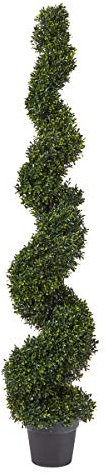 Pure Garden Home Künstlicher Spiralbaum Buchsbaum-Formschnittpflanze mit beschwertem Topf für drinnen oder draußen, Büro, 152,4 cm, Grün