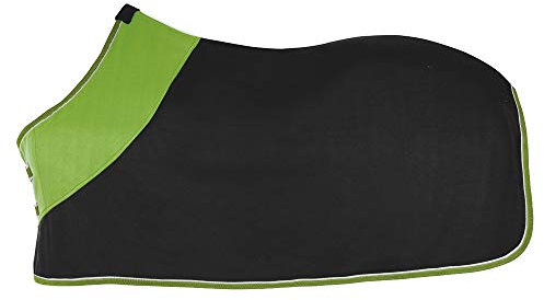PFIFF 100983 Polarfleecedecke Fleecedecke Pferdedecke Abschwitzdecke, Schwarz/Grün, 135