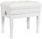 Innox PB 50W Piano Stool - Height-adjustable - Padded Cushion - Storage Compartment - White Piano Bench - Keyboard Bench - Wooden - Classic Style