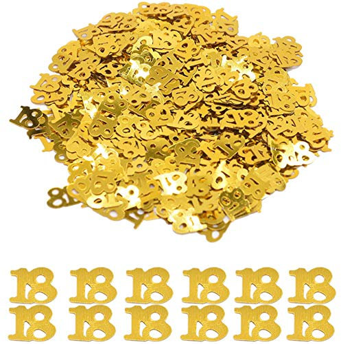 DIWULI Zahlen-Konfetti Gold 18 - Edle Tisch-Deko Geburtstag