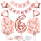 Rosegold 6. Geburtstag Mädchen Luftballon, Happy Birthday Banner & Konfetti Set