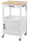 Yaheetech Kitchen Storage Trolley Cart, Kitchen Island on Wheels with Cabinet & Drawer & 3 Hooks, Rolling Serving Cart for Dining Room Living Room, White