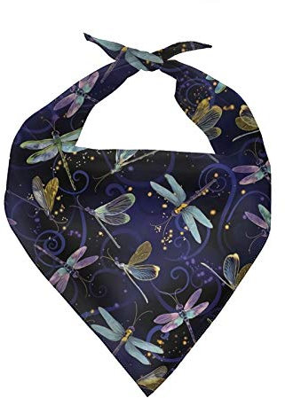 SEANATIVE Modisches Hunde-Halstuch mit Libellen-Druck, lila