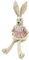 heimtexland ® Kantenhocker Osterhase Tilda Stoff Hase Landhaus Dekoration Ostern 40 cm Rosa Typ740