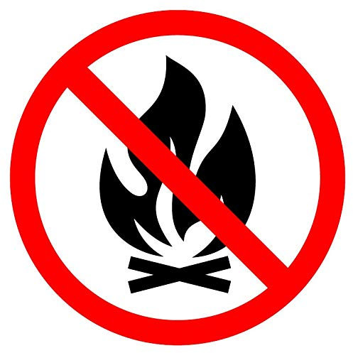 Panneau PVC Diamètre 20x20cm interdit au feu épaisseur 5mm