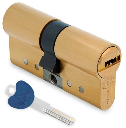 Amig - Serrure à cylindre de sécurité - Modèle 20000 - Fabriqué en laiton - Mesure : 80 mm (30-50) - Offre une protection anti-perçage et anti-bumping - Matériau résistant et durable - Finition : Mate