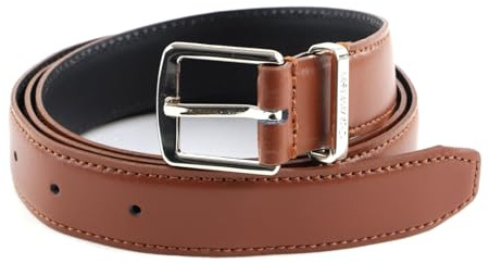 Calvin Klein Leder Gürtel Focused Square Buckle Belt W95 Caramel braun