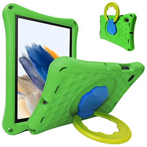 DJ&RPPQ Case Fits Samsung Galaxy Tab A8 10.5 inch 2022 SM-X200/SM-X205/SM-X207,Lightweight EVA Kids Friendly ShockProof 360 Rotating Grip Handle Folding Stand Cover Fit Samsung Tablet A8 Case-Green