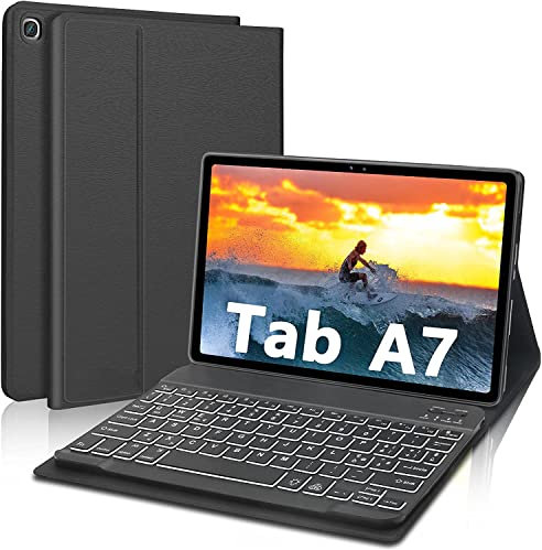 Tastiera Tablet Per Samsung Galaxy Tab A7 10.4 2020 (SM-T500/T505/507) Custodia, Rimovibile Magnetica Pelle Cover con Tastiera Bluetooth Wireless Keyboard Per Samsung Galaxy Tab A7 (Retroilluminato)
