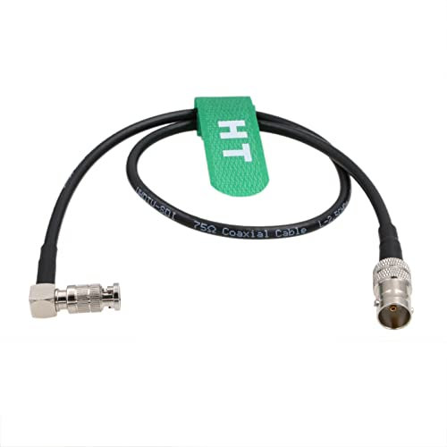 HangTon 6G SDI Videokabel für Blackmagic Video Assist 4K 5 Monitor, rechtwinkliger HD Micro BNC auf Female BNC Adapter 45cm 4096x2160p@30 Video 45cm