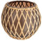 Creative Co-Op Glas-Votivkerzenhalter aus gewebtem Rattan, braun und naturfarben
