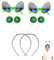 KALUROIL 4 Stück Weltraum-Stirnband Alien-Zubehör-Set 2 Stück Alien-Brillen mit 2 Stück Martian Antenne Stirnband Ball für Partyzubehör
