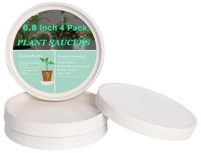 vensovo Grande sottovaso in ceramica per vasi: 4 vassoi rotondi da 17,8 cm per vasi da 10,4 cm, i moderni piattini in ceramica bianca sono perfetti per la decorazione di interni o esterni.