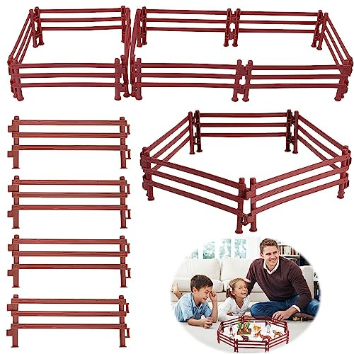 40 Stück Pferdezaun Spielzeug, Mini Pferd Corral Zaun, Kunststoff Zaun | Pferd Corral Fechten Zubehör Spielzeug, Corral Fechten Panel Zubehör, Pferdezaun Zubehör, DIY Micro Spielzaun für Kinder