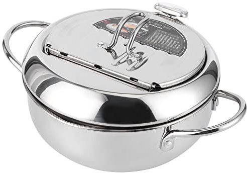 Mini Marmite en Acier de Japonais avec Thermomètre Marmite Japonaise Tempura Friteuse en Acier Inoxydable Compatible avec les Cuisinières à Induction L 24 Cm (Grande taille