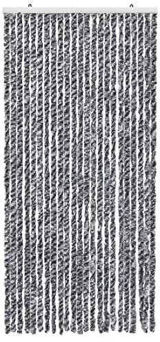 emmevi Rideau chenille pour porte protège-soleil anti-mouches lavable, réglable, modèle rideau_chenille (1) 100 x 220 cm