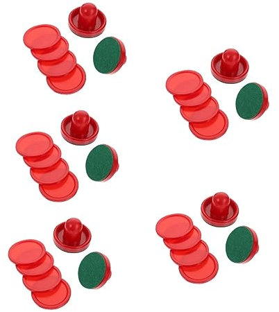 INOOMP 5 Sätze Eishockey-kit Trainingsanzug Spieltische Für Erwachsene Desktop-Matte Roter Anzug Air-Hockey-Spiel Luftbeweger Umweltfreundlicher Kunststoff Schutz Schlag Den Ball Kind
