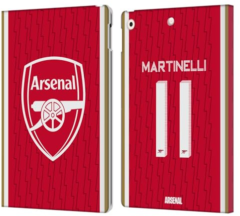 Head Case Designs Offizielle Arsenal FC Gabriel 2023/24 Spieler Home Kit Leder-Wallet-Hülle Kompatibel mit Apple iPad 10.2 2019/2020/2021
