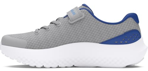 Under Armour Boys Ua Bps Surge 4 Ac Running Shoe, Mod Gray Tech Blue Horizon Blue, 2 UK