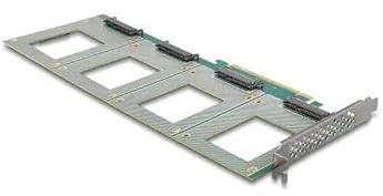 90169 - PCI Express 4.0 x16 Karte zu 4 x intern U.2 NVMe SFF-8639 - Bifurcation L