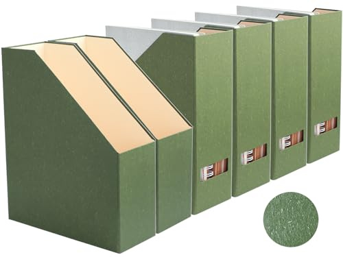 LifeSto Portariviste - Porta documenti e organizer da scrivania, organizer per libri in cartone e scatola portaoggetti per documenti, portariviste per ufficio, casa e classe (confezione da 6)
